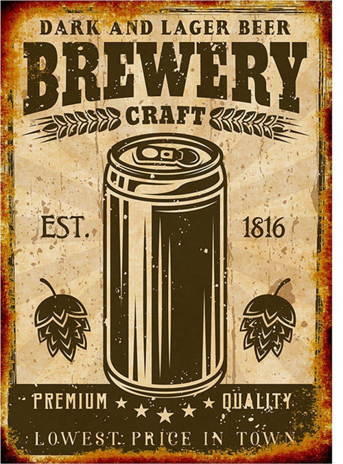 Dark And Lager Bira Dekoratif Ahşap Tablo