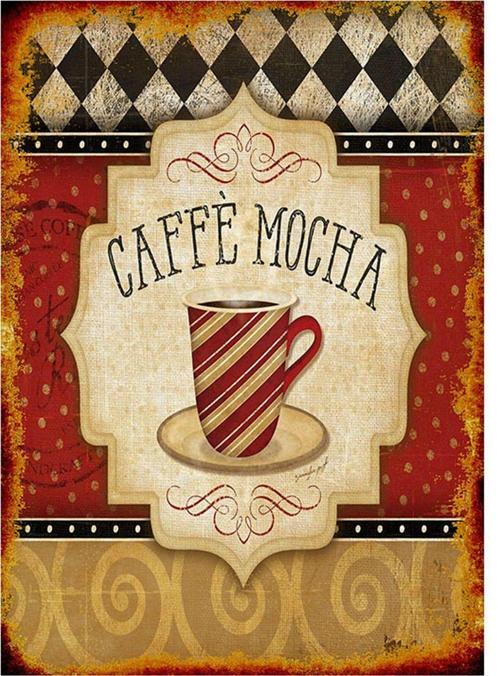 Cafe Mocha Dekoratif Ahşap Tablo
