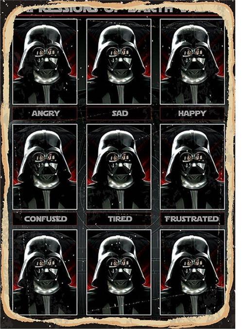 Darth Vader Yüz İfadeleri Desenli Mdf Tablo