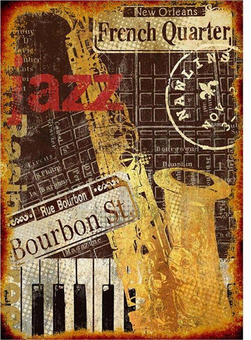 Caz Müzik Desenli Mdf Tablo