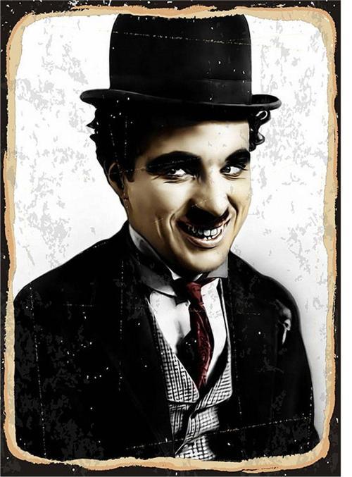 Charlie Chaplin Model Ahşap Tablo