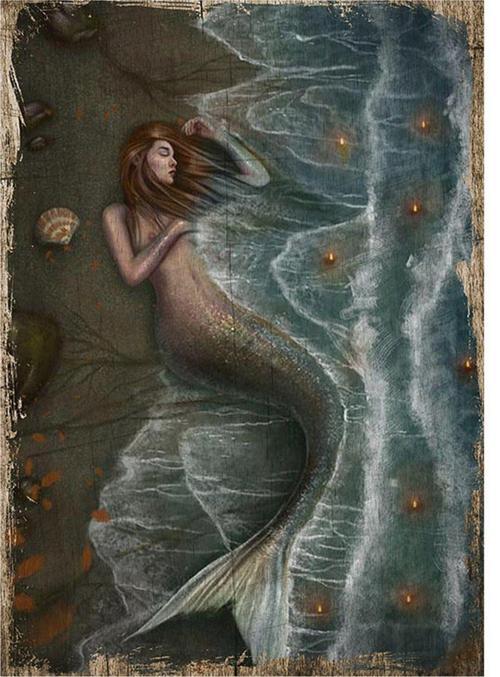 Deniz Kızı Modern Ahşap Tablo