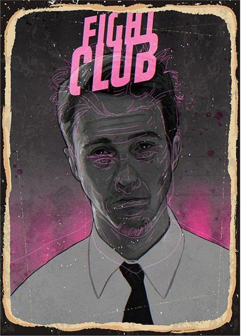 Fight Club Desenli Mdf Tablo
