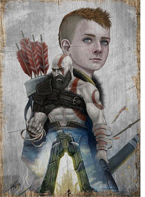 God Of War Dekoratif Mdf Tablo