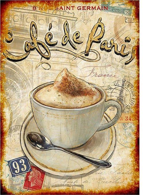 Ahşap Tablo Eski Tablo Cafe De Paris Art Mdf Poster