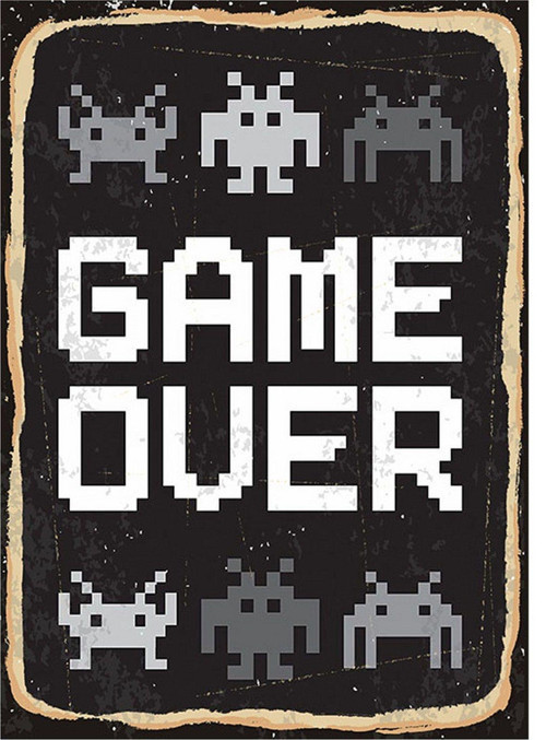 Game Over Modern Ahşap Tablo