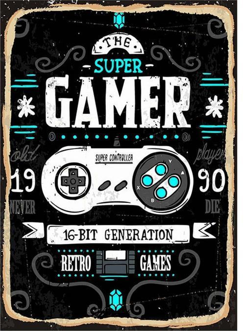 Gamer Retro Games Dekoratif Ahşap Tablo