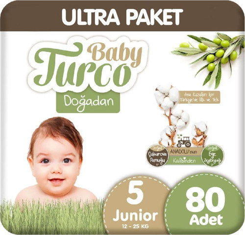 Doğadan Ultra Paket 5 Beden Bebek Bezi 80 Adet
