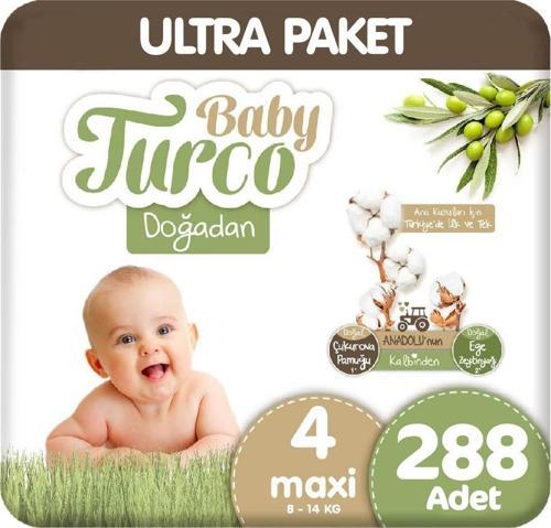 Doğadan Ultra Paket 4 Beden Bebek Bezi  96x3 288 Adet