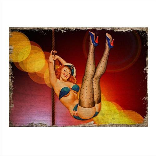 Halat Ve Pin Up Kızı Modern Mdf Tablo