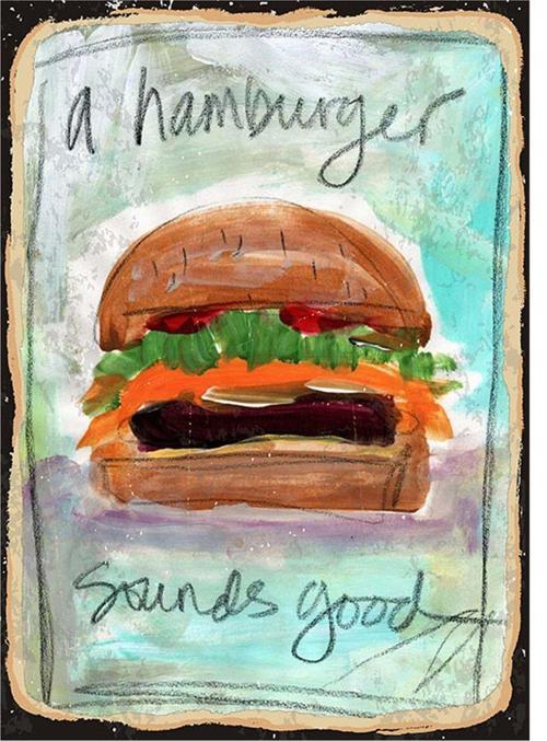Hamburger Modern Ahşap Tablo