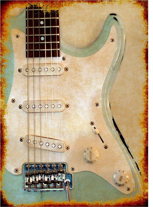 Fender Gitar Tasarım Ahşap Tablo
