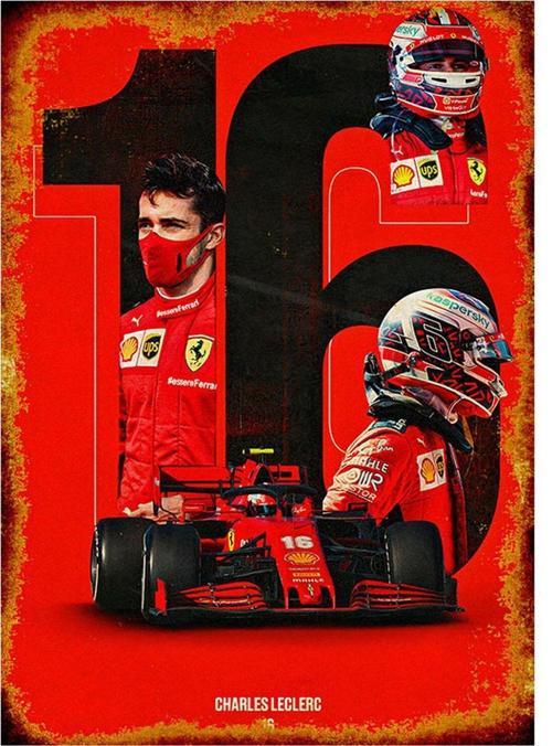 Ferrari Charles Leclerc Art Mdf Tablo