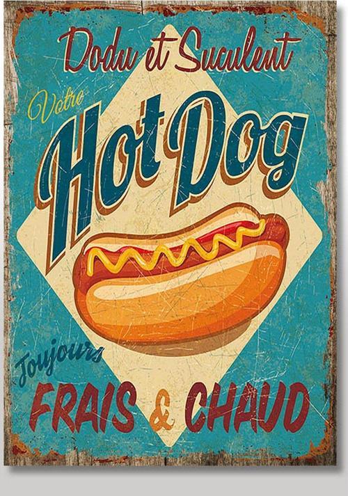 Ahşap Tablo Hot Dog Sosisli Afiş Art Mdf Tablo