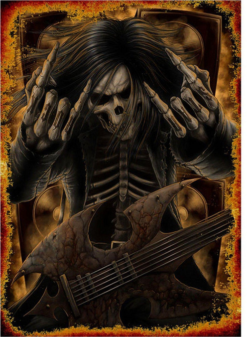 Gitarist İskelet Mdf Tablo