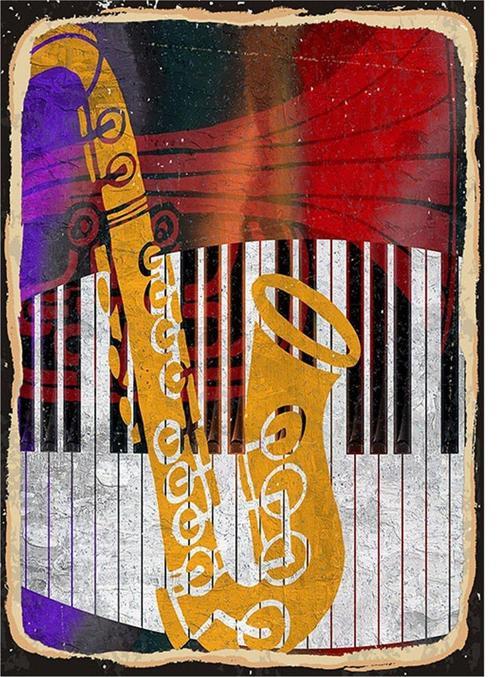 Jazz Müzik Art Mdf Tablo