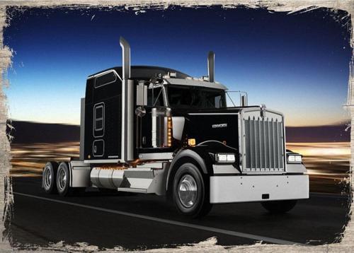 Ahşap Tablo Kamyon Truck Kenworth Tır