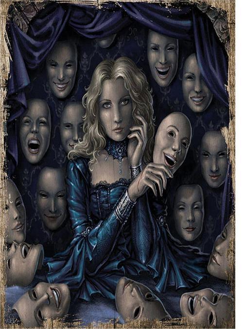 Kadın Ve Maskeler Art Mdf Poster