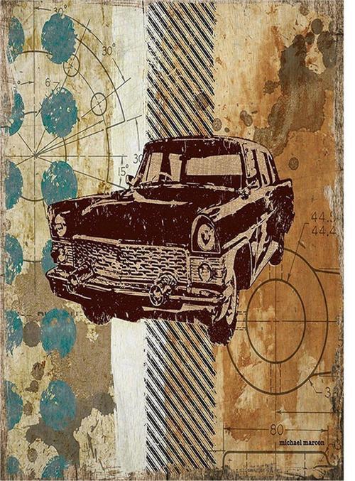 Kırkyama Klasik Araba Tasarım Mdf Tablo