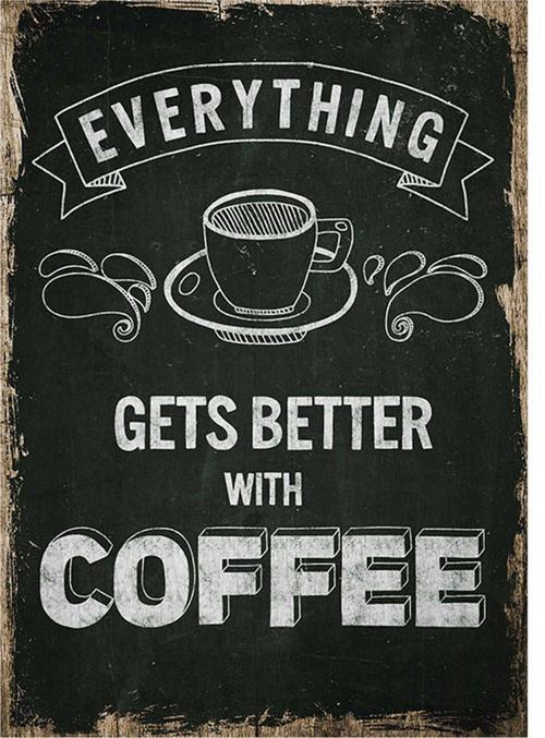 Kahve Temalı Dekoratif Ahşap Tablo