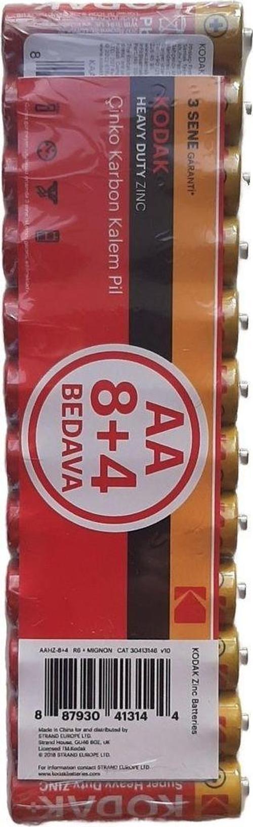 Çinko Karbon Kalem Pil 12'Li Paket