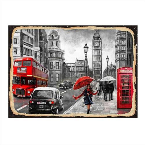 Londra'Da Sonbahar Modern Ahşap Tablo