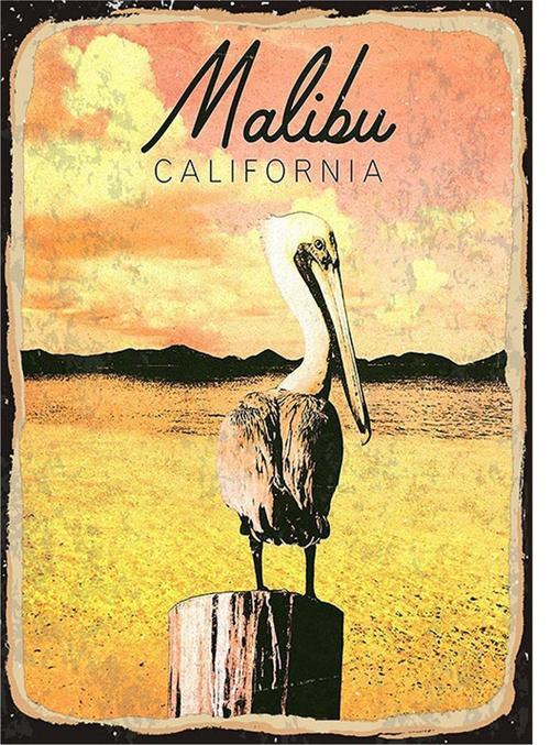 Malibu Sahili Hediyelik Ahşap Tablo