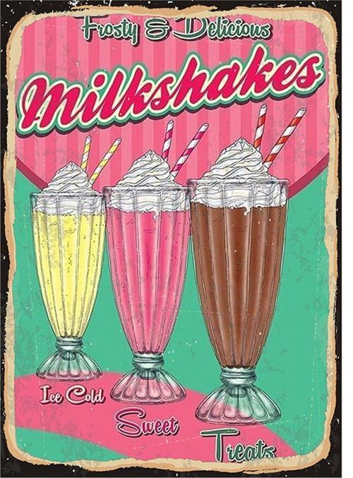 Milkshake Çeşitleri Tasarım Ahşap Tablo