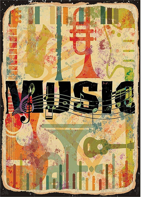 Müzik Zamanı Art Mdf Poster