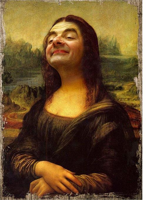 Monalisa Mr Bean Hediyelik Ahşap Tablo
