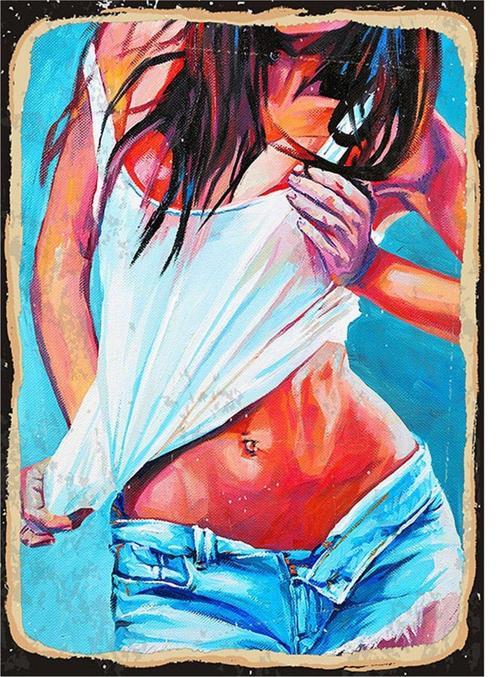 Pin Up Kızı Model Mdf Tablo