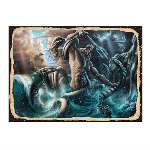 Poseidon Hediyelik Ahşap Tablo