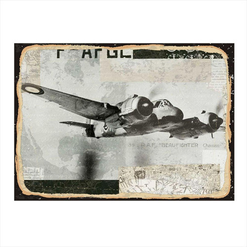 Retro Uçak Model Mdf Tablo