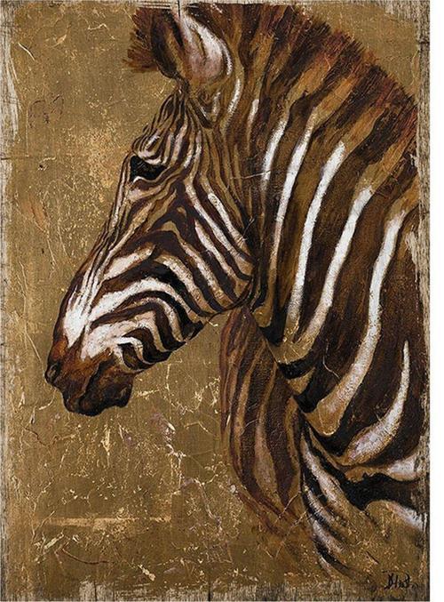 Retro Zebra Modern Ahşap Tablo