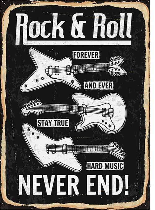 Rock N Roll Never End Mdf Poster