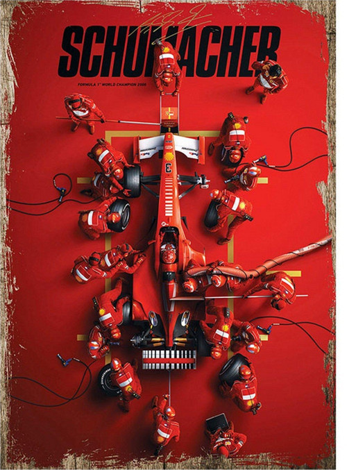 Schumacher F1 Dekoratif Ahşap Tablo