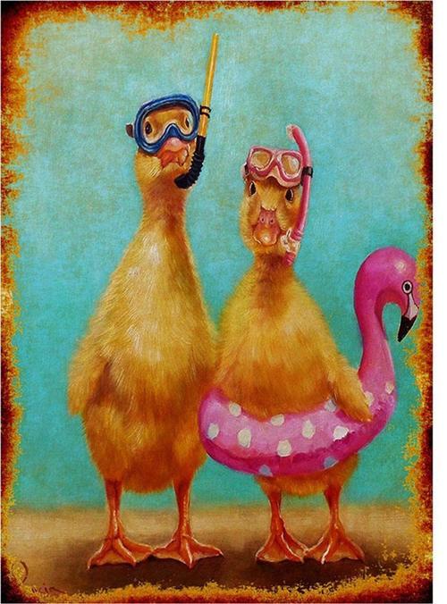 Sevimli Ördekler Mdf Tablo