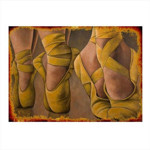 Sarı Balerin Ayakkabıları Modern Mdf Tablo