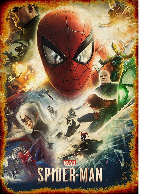 Spider-Man Model Ahşap Tablo