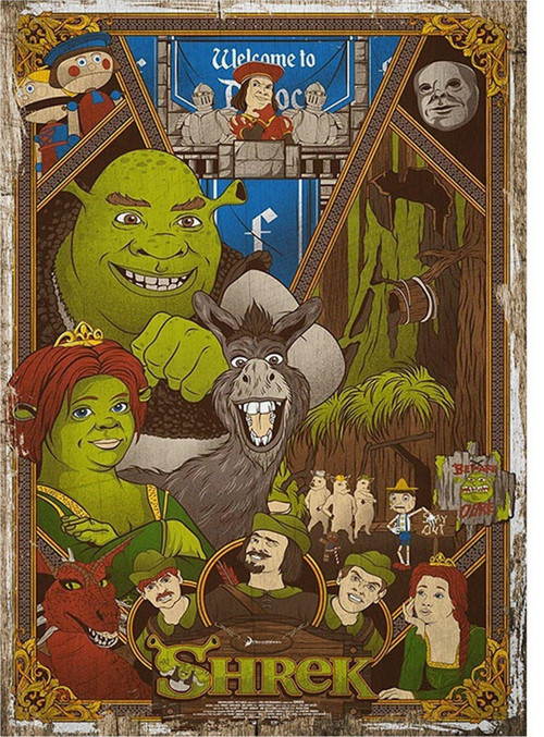 Shrek Desenli Mdf Tablo