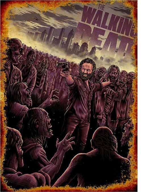 The Walking Dead Art Mdf Tablo