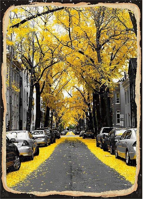 Sonbahar Desenli Mdf Tablo