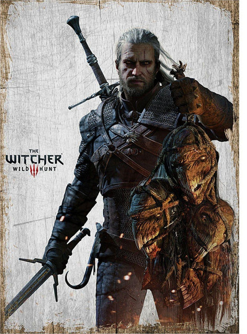 The Witcher Desenli Ahşap Tablo