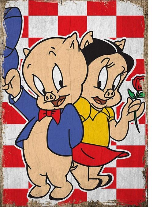 Şirin Domuzlar Tasarım Ahşap Tablo