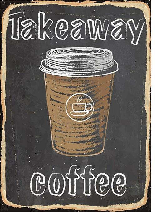 Take Away Coffee Mdf Poster