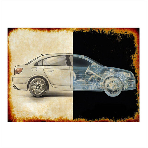 Kırmızı Ferrari X Ray Dekoratif Ahşap Tablo
