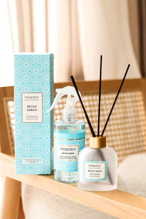2 Li Set Beyaz Sabun Çubuklu Oda Kokusu 120 Ml & Oda Spreyi 330 Ml