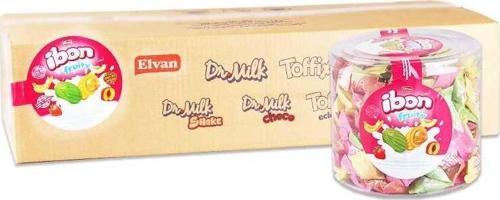 İbon Sütlü Meyveli Şeker 1000  gr Silindir 8 Kutu (1 Koli)