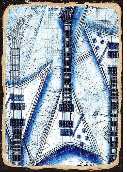 Hard Rock Gitar Art Mdf Poster