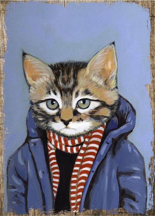 Montlu Kedi Desenli Mdf Tablo